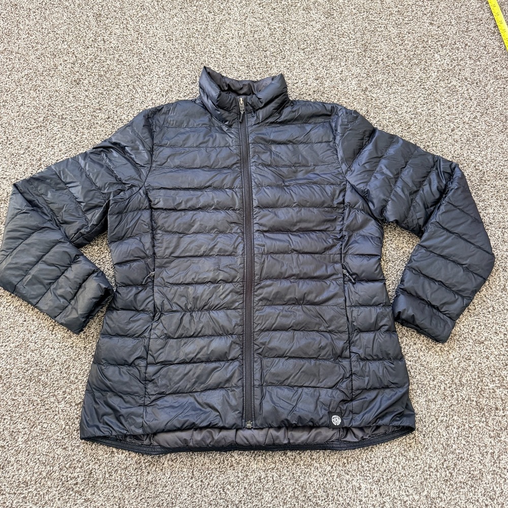 REI Co-Op Puffer Jacket 2.0 Black 650 Down Full Zip Outdoor Hiking Women's XL